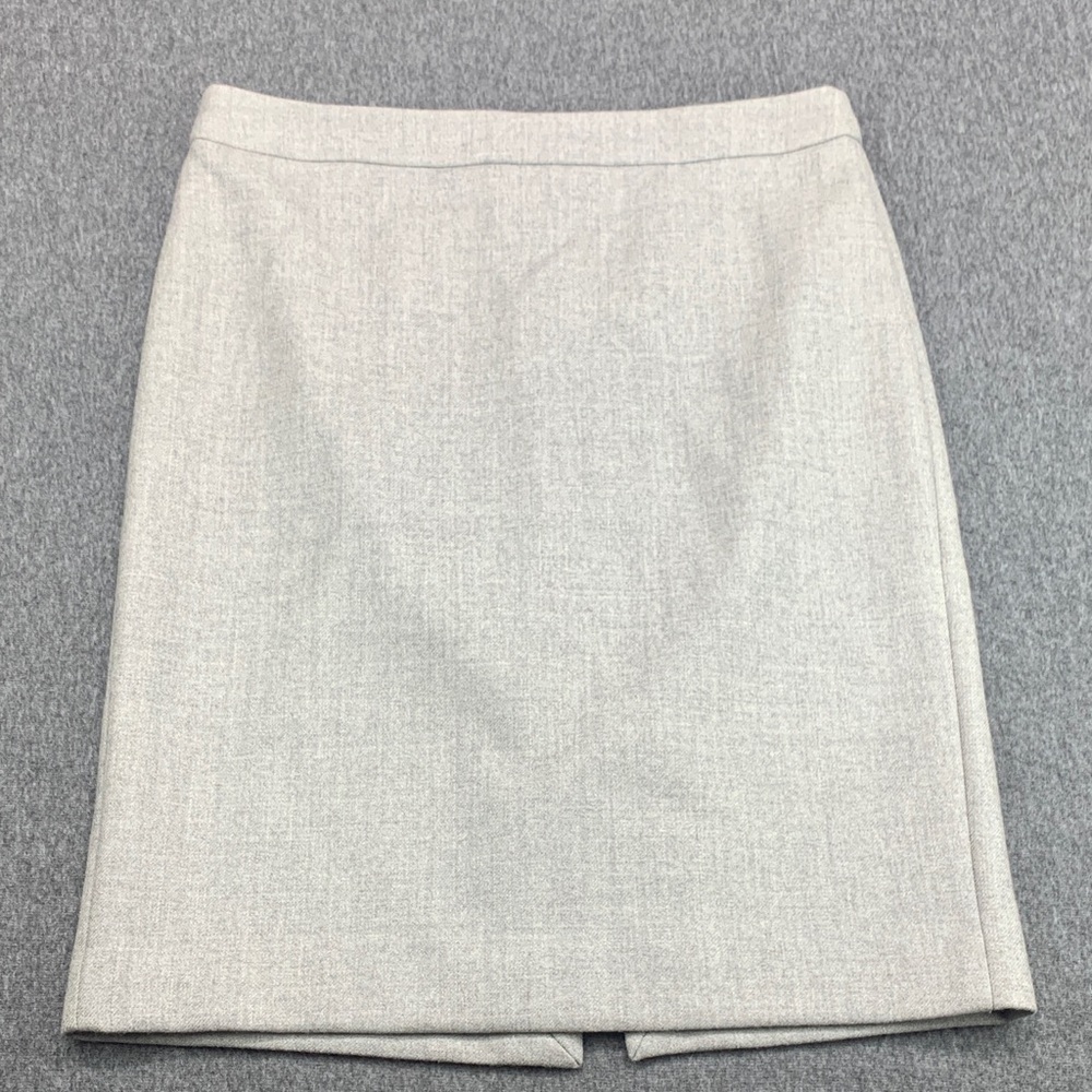 J.Crew Women's Gray Wool Lining Pencil Skirt Back Zip - Size 12